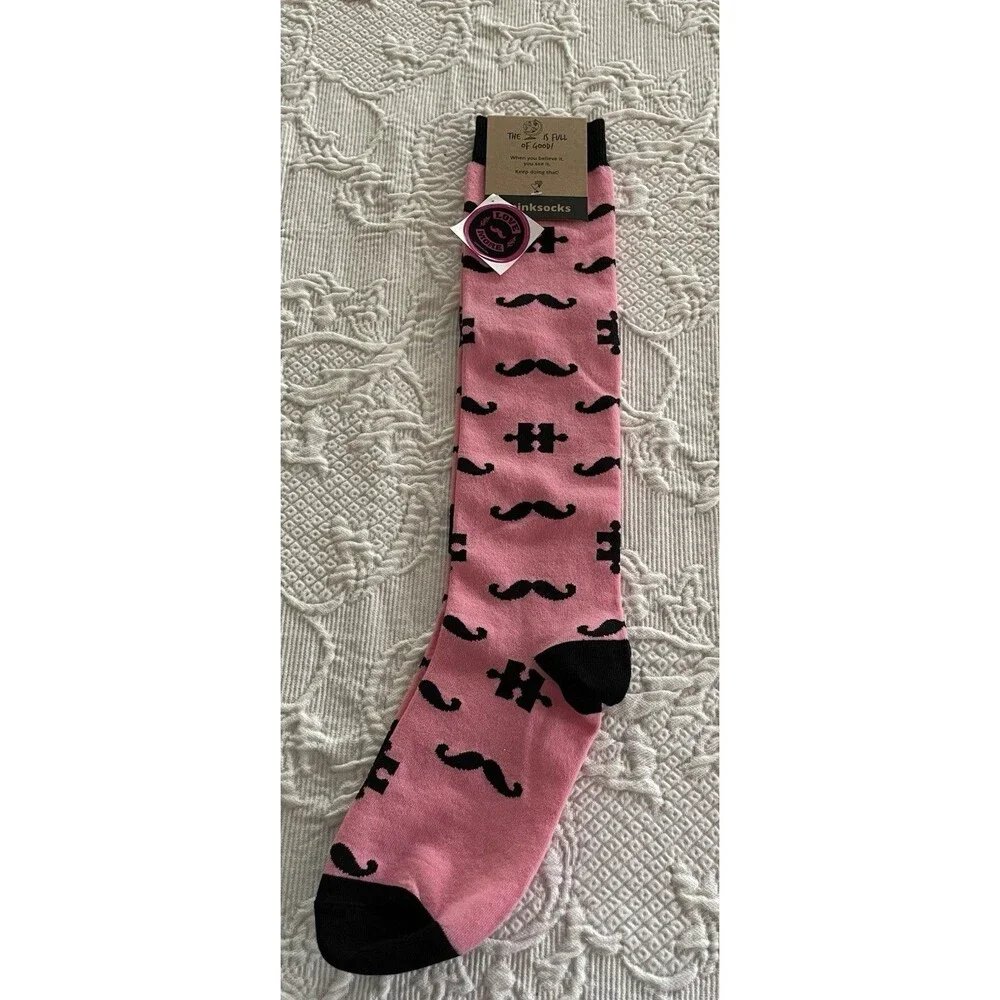 The Earth Is Full Of Good Pink Socks #PinkSocks Mustache And Puzzle Piece